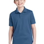 Sport-Tek Youth RacerMesh Moisture Wicking Short Sleeve Polo Shirt - Dawn Blue