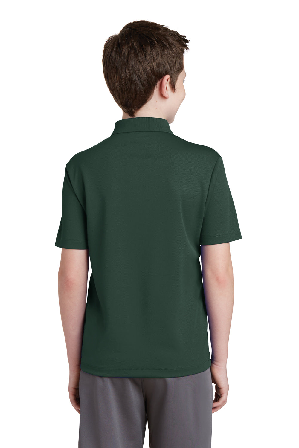 Sport-Tek YST640 Youth RacerMesh Moisture Wicking Short Sleeve Polo Shirt Forest Green Back