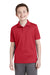 Sport-Tek YST640 Youth RacerMesh Moisture Wicking Short Sleeve Polo Shirt Red Front