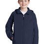 Sport-Tek Youth Water Resistant Full Zip Hooded Jacket - True Navy Blue