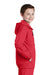 Sport-Tek YST73 Youth Water Resistant Full Zip Hooded Jacket Red Side