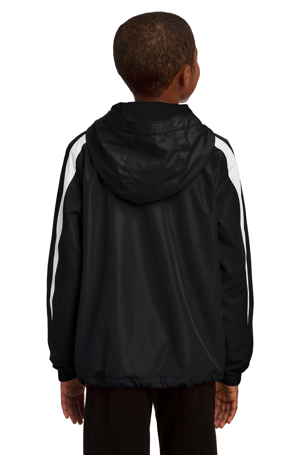Sport-Tek YST81 Youth Full Zip Hooded Jacket Black Back