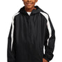 Sport-Tek Youth Full Zip Hooded Jacket - Black/White