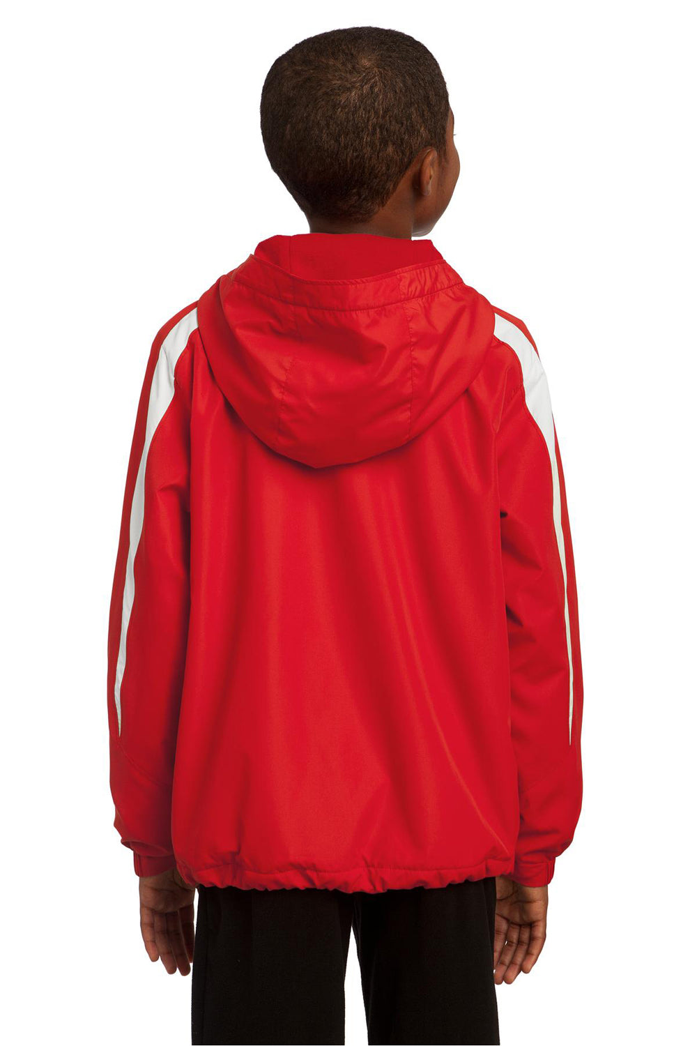 Sport-Tek YST81 Youth Full Zip Hooded Jacket Red Back