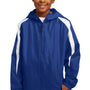 Sport-Tek Youth Full Zip Hooded Jacket - True Royal Blue/White - Closeout