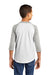 Sport-Tek YT200 Youth 3/4 Sleeve Crewneck T-Shirt White/Heather Grey Back