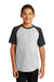 Sport-Tek YT201 Youth Short Sleeve Crewneck T-Shirt Heather Grey/Black Front