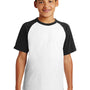 Sport-Tek Youth Short Sleeve Crewneck T-Shirt - White/Black