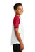 Sport-Tek YT201 Youth Short Sleeve Crewneck T-Shirt White/Red Side