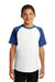 Sport-Tek YT201 Youth Short Sleeve Crewneck T-Shirt White/Royal Blue Front